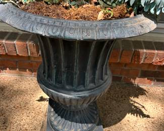 1 of a pair - large metal urns