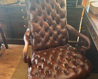 Leather nailhead chair