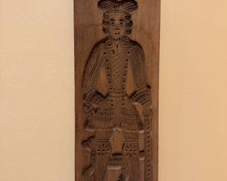 large vintage wood carved cookie mold