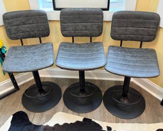 3 barstools - grey with black bases