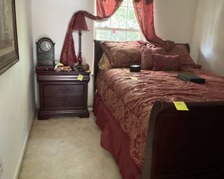 Sleigh bed and night stand