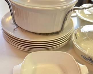 Dinnerware & Bakeware Lot – CorningWare, Pyrex, Plates & Cups Set