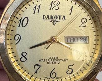 Dakota Quartz Men’s Watch – Gold-Tone Day-Date Japan Movement, Water Resistant