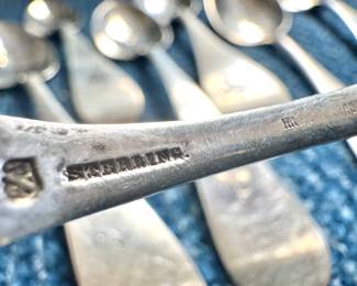 Victorian Sterling Silver Flatware – Ranger & Thompson Teaspoons with Monogram – Rare Antique Collectible