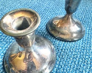 Set of 2 Silver Plate Candle Holders – International Silver Company USA, Antique Style Décor