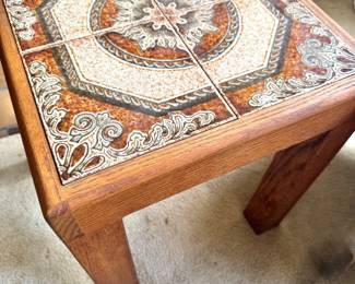 1960s Tile Inlay End Table – Danish Modern Style Vintage Furniture