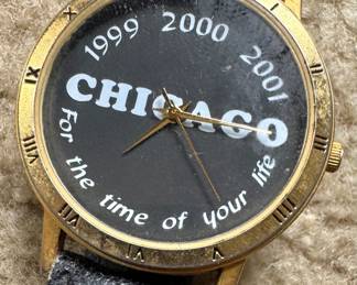 Chicago Millennium Commemorative Watch – 1999 2000 2001 Souvenir Gold-Tone Wristwatch