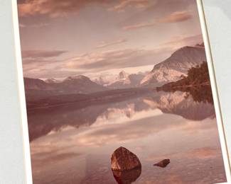 William F. Jobe Signed Landscape Photograph – Rocky Mountain Lake Scene, Vintage Nature Photography