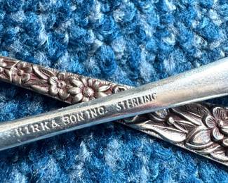 S. Kirk & Son Inc. Sterling Silver Serving Fork & Spoon – Ornate Floral Repoussé Pattern