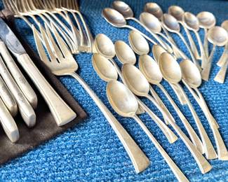Fine Arts Sterling Silver Flatware Set – Tranquillity Pattern, 51 Piece Vintage Collection