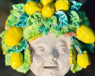 Ceramic lemon head wall hanging 