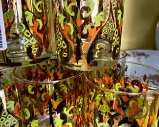 Set of 7 MCM Arcadia studio rocks glasses