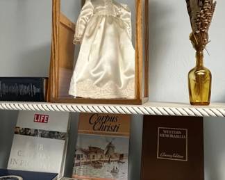 antique porcelain doll with case