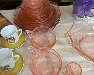 pink depression glass