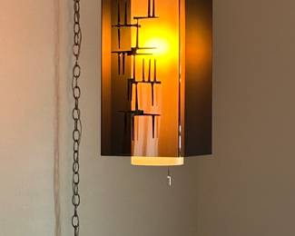 Brutalist lucite MCM swing lamp