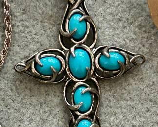 Carolyn Pollock turquoise sterling cross