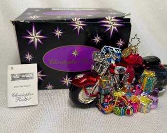 Christopher Radko "Deck the Harley" Harley-Davidson glass ornament
