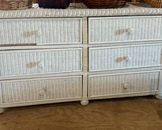 White wicker dresser