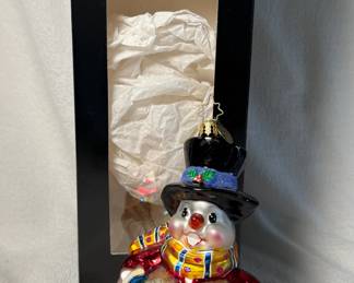 Christopher Radko "Caroling Snowman" glass ornament