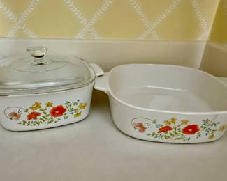 Corning Ware "Wildflower" casseroles