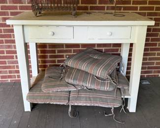 White painted table