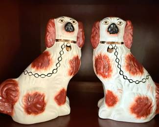 Vintage Staffordshire Spaniels figurines