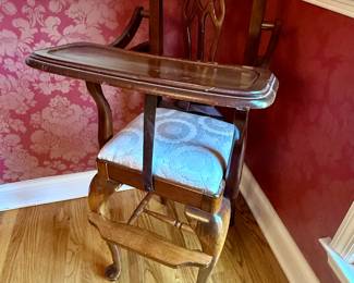 Vintage Chippendale style high chair