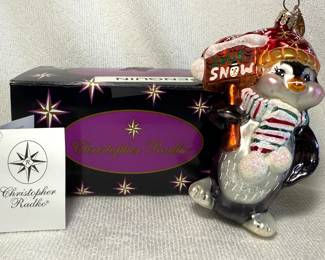 Christopher Radko "Sno-Mo Promo" Penguin glass ornament