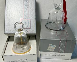 Lenox Crystal Annual Christmas Bell Ornaments