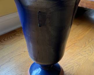 Blue glazed large clay planter