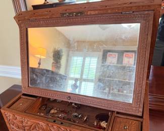 Mirror inside jewelry box