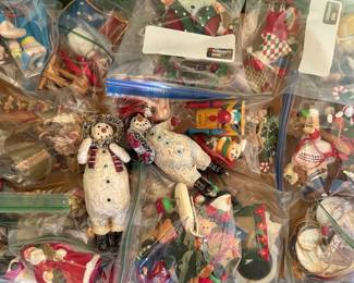 A bin full of tree ornaments!