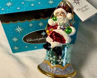 Christopher Radko "Ring In The Holiday Gem" glass ornament