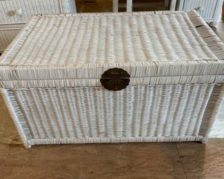 White wicker chest