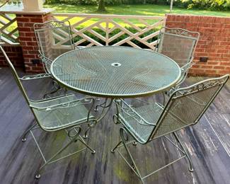 Wrought iron patio table set