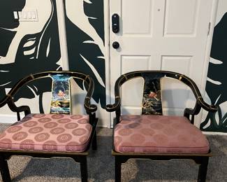  PR PAM BOLICK CENTURY BACK LACQUER ARM CHAIRS