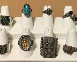 Some of the sterling rings...there are several hundred