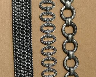 Konstantino, Lagos Caviar, and Lois Hill sterling bracelets