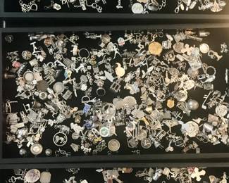 Vintage sterling charms and charm bracelets
