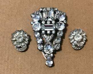 Eisenberg Original fur clip and earrings