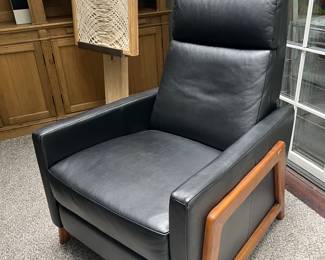 WEST ELM BLACK  RECLINER