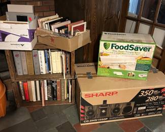 Food saver, brand new stereo, art books
