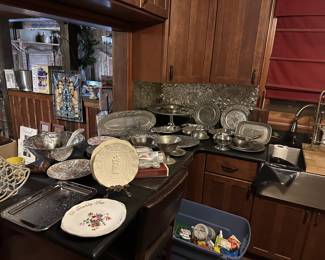 Lenox bride and groom plate. Pewter dishes, pewter plates, pewter cups