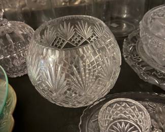 Pineapple cut glass and lots of cut glass