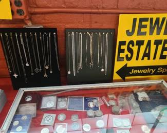 A few of the hundreds of Sterling chains for sale.