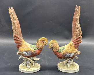 Paid of Vintage Lefton Golden Pheasant Figurines