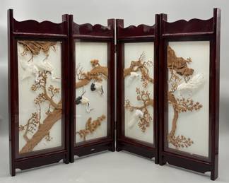 Tabletop 4-Panel Chinese Screen is 16in tall