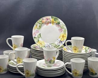 American Atelier Tropial Flower Stoneware Dishes