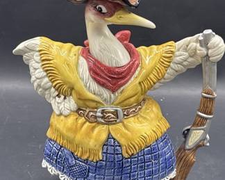 Vtg. Fitz & Floyd Birdbrains, Calamity Jane Teapot