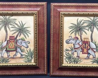 Pair of Asian Ceremonial Elephant Prints
